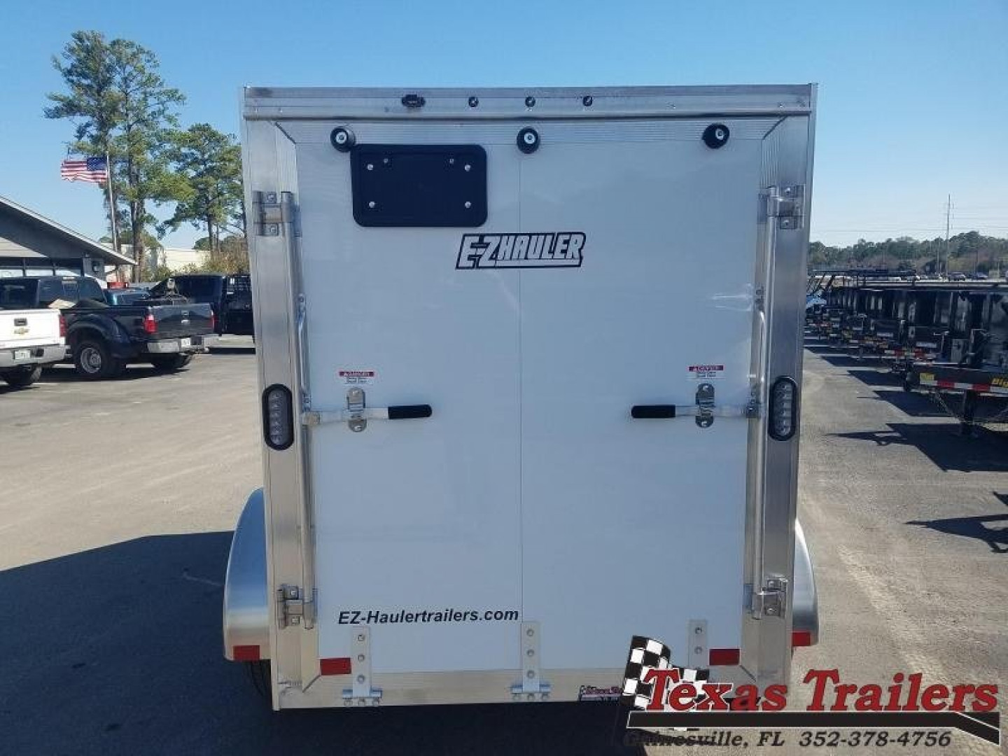 New EZEC5X8 SA-IF E-Z HAULER 5' X 8' ALL ALUMINUM FRAME ENCLOSED CARGO TRAILER W/ REAR RAMP DOOR