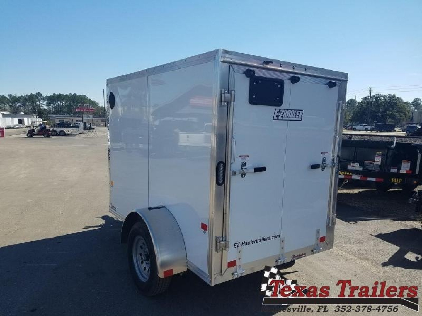New EZEC5X8 SA-IF E-Z HAULER 5' X 8' ALL ALUMINUM FRAME ENCLOSED CARGO TRAILER W/ REAR RAMP DOOR