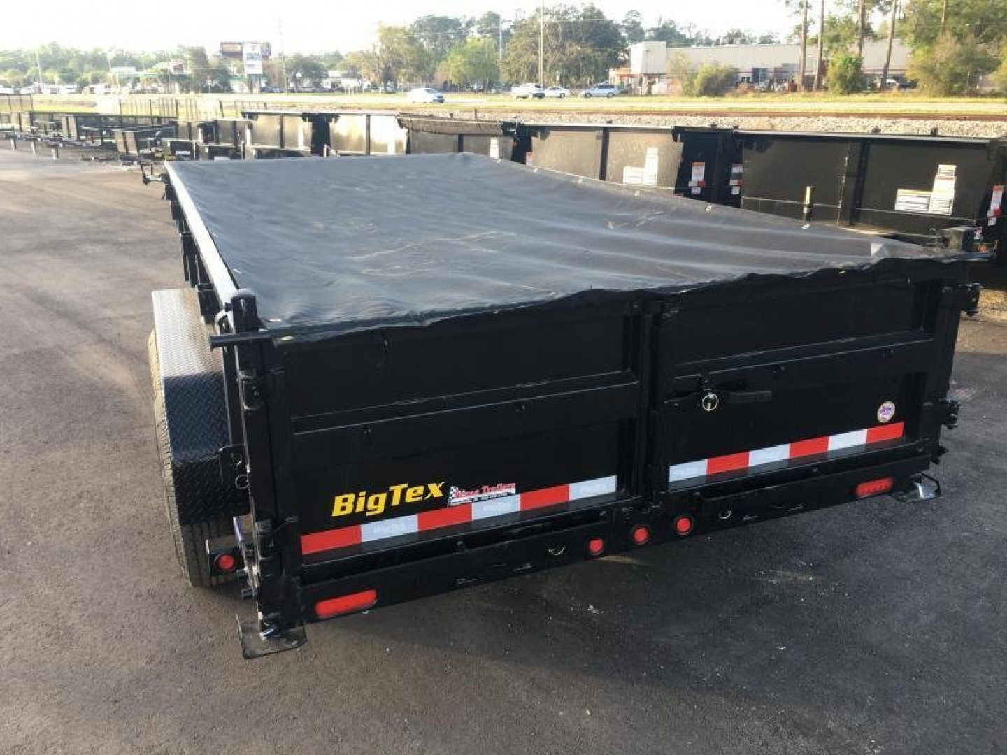 New 16LP-14BK6SIRPD BIG TEX 7' X 14' DUMP TRAILER W/ TARP & COMBO REAR GATE W/ 6' SLIDE IN RAMPS