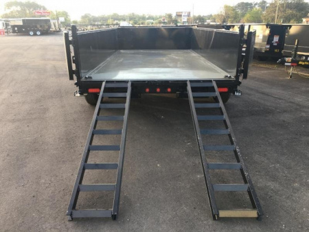 New 16LP-14BK6SIRPD BIG TEX 7' X 14' DUMP TRAILER W/ TARP & COMBO REAR GATE W/ 6' SLIDE IN RAMPS