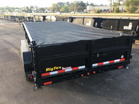 New 16LP-14BK6SIRPD BIG TEX 7' X 14' DUMP TRAILER W/ TARP & COMBO REAR GATE W/ 6' SLIDE IN RAMPS