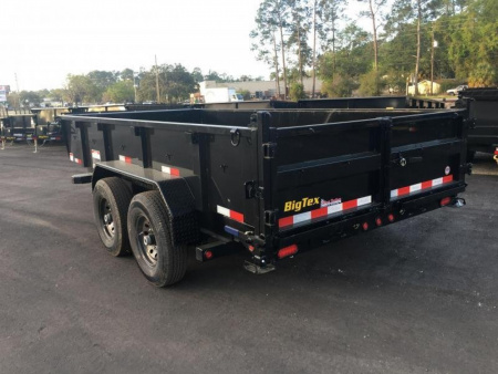New 16LP-14BK6SIRPD BIG TEX 7' X 14' DUMP TRAILER W/ TARP & COMBO REAR GATE W/ 6' SLIDE IN RAMPS