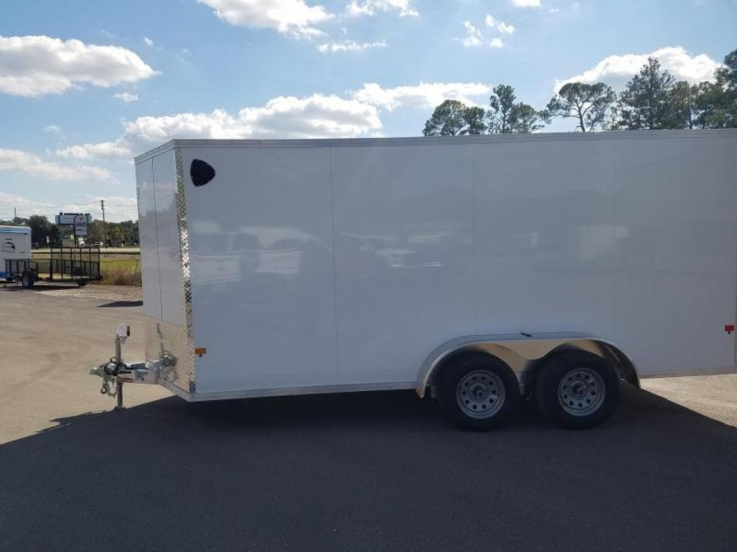 New EZEC7X16- IF E-Z HAULER 7' X 16' ALL ALUMINUM FRAME ENCLOSED CARGO TRAILER W/ REAR RAMP DOOR & SIDE DOOR