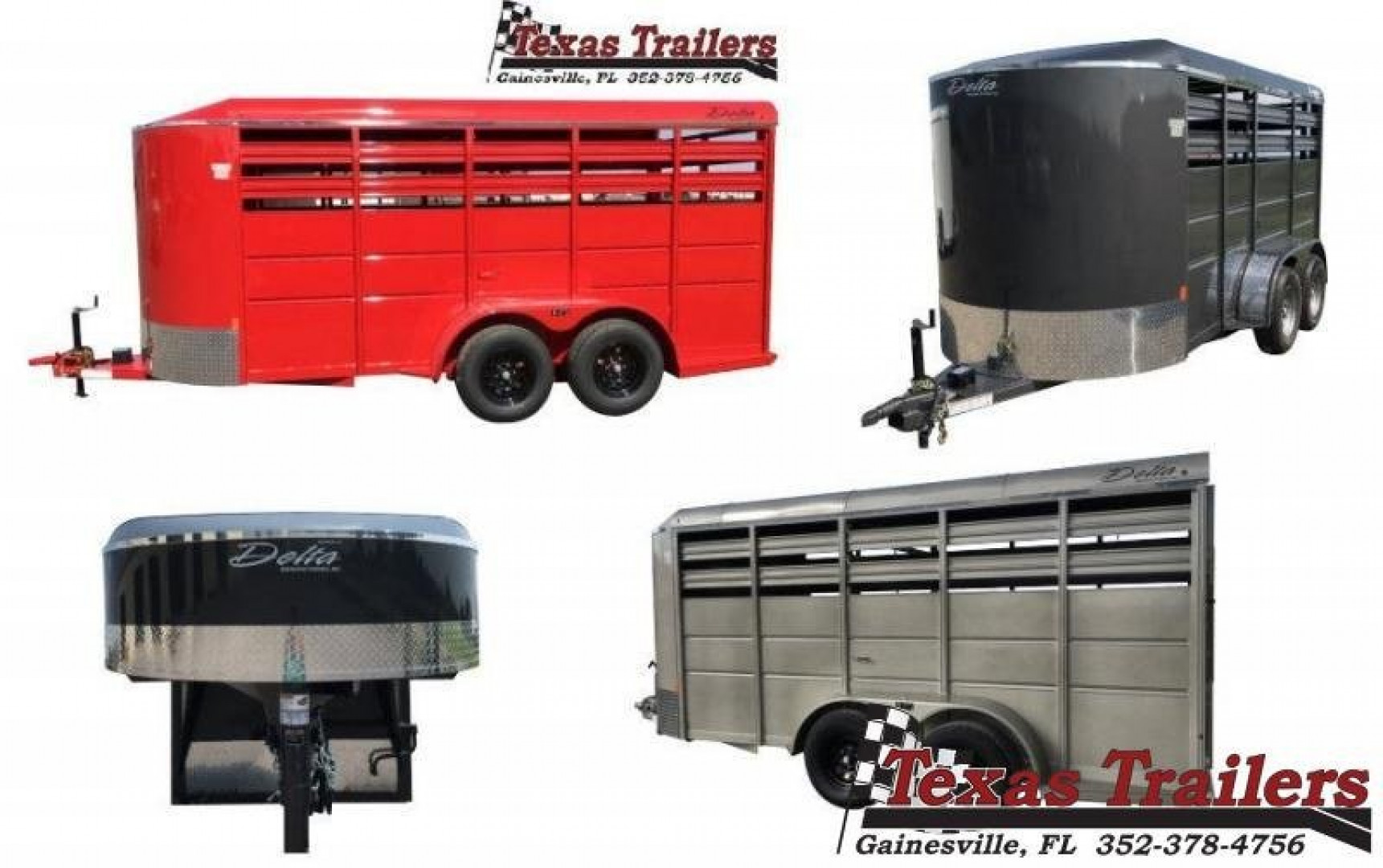 New 500ES-16 DELTA 6' X 16' X 6'6" TALL ECONOMY LIVESTOCK TRAILER