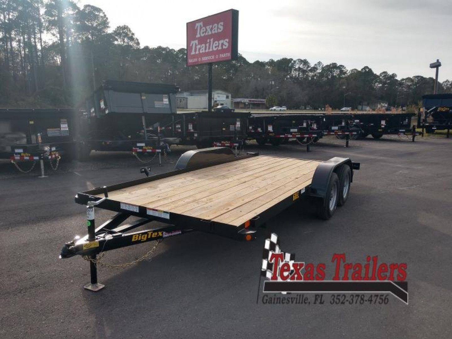 New 60EC-16BK BIG TEX 7' X 16' CAR HAULER W/ SLIDE OUT RAMPS F0R REAR OR SIDE LOAD