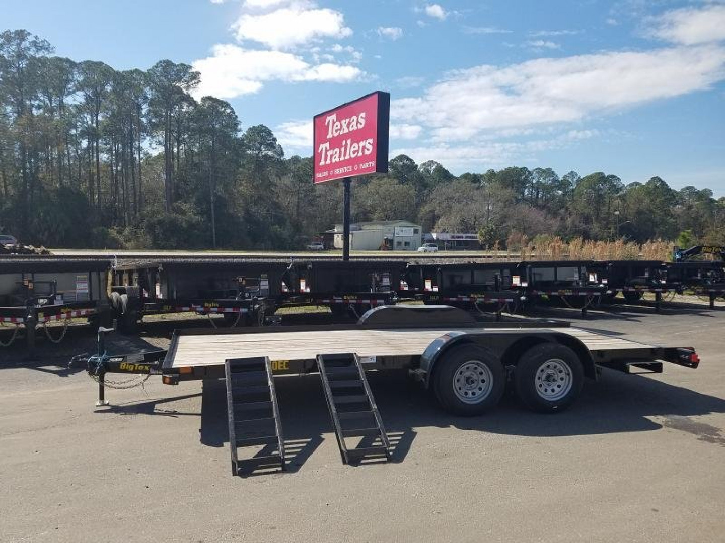 New 60EC-16BK BIG TEX 7' X 16' CAR HAULER W/ SLIDE OUT RAMPS F0R REAR OR SIDE LOAD