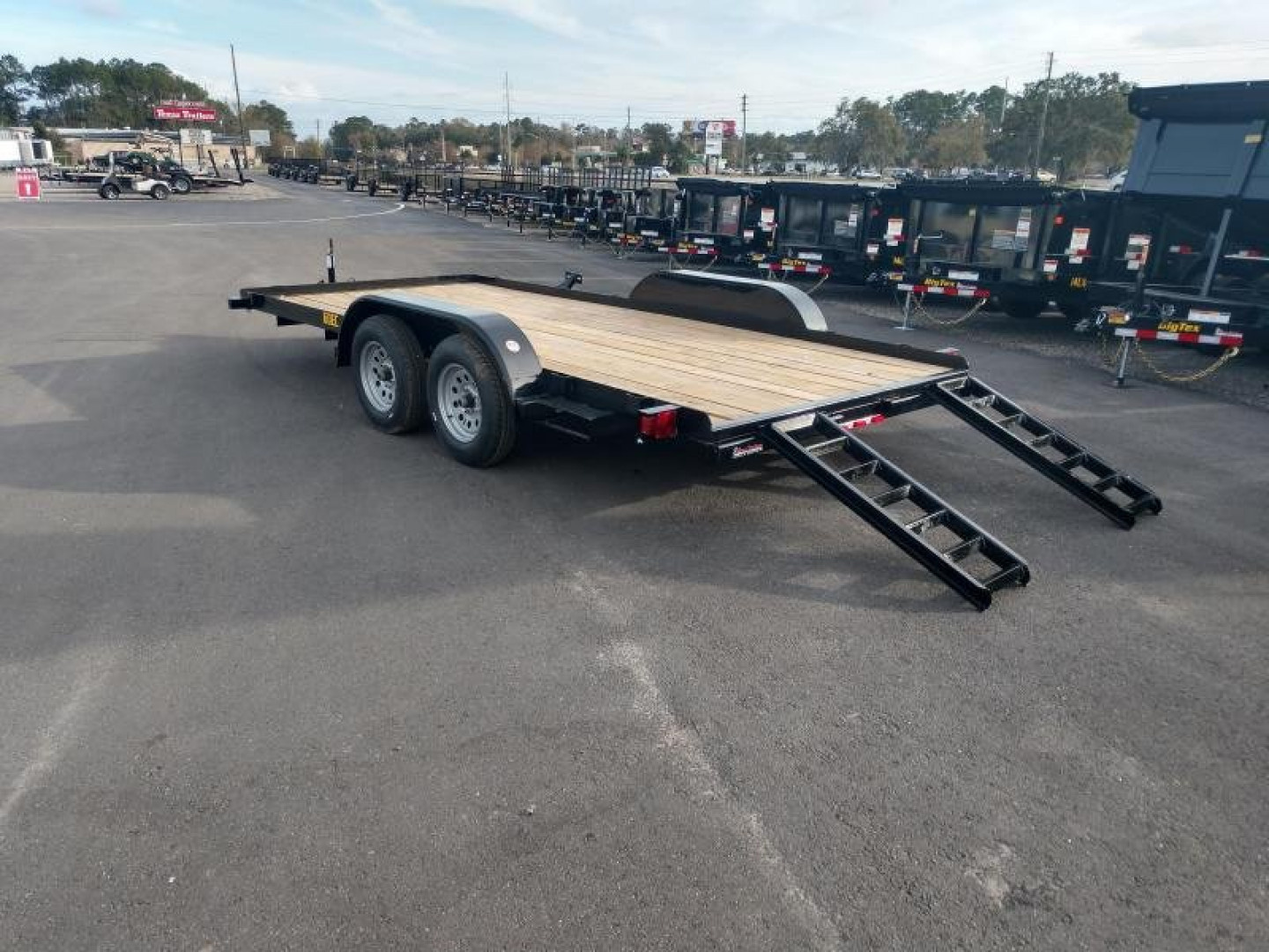 New 60EC-16BK BIG TEX 7' X 16' CAR HAULER W/ SLIDE OUT RAMPS F0R REAR OR SIDE LOAD