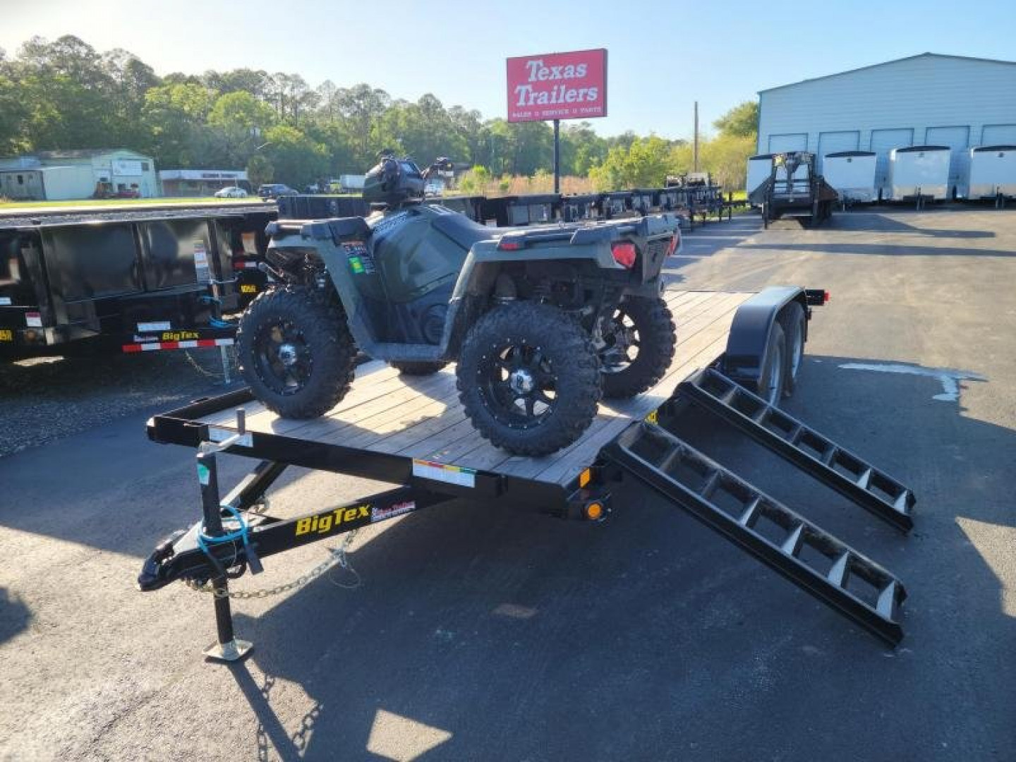 New 60EC-16BK BIG TEX 7' X 16' CAR HAULER W/ SLIDE OUT RAMPS F0R REAR OR SIDE LOAD