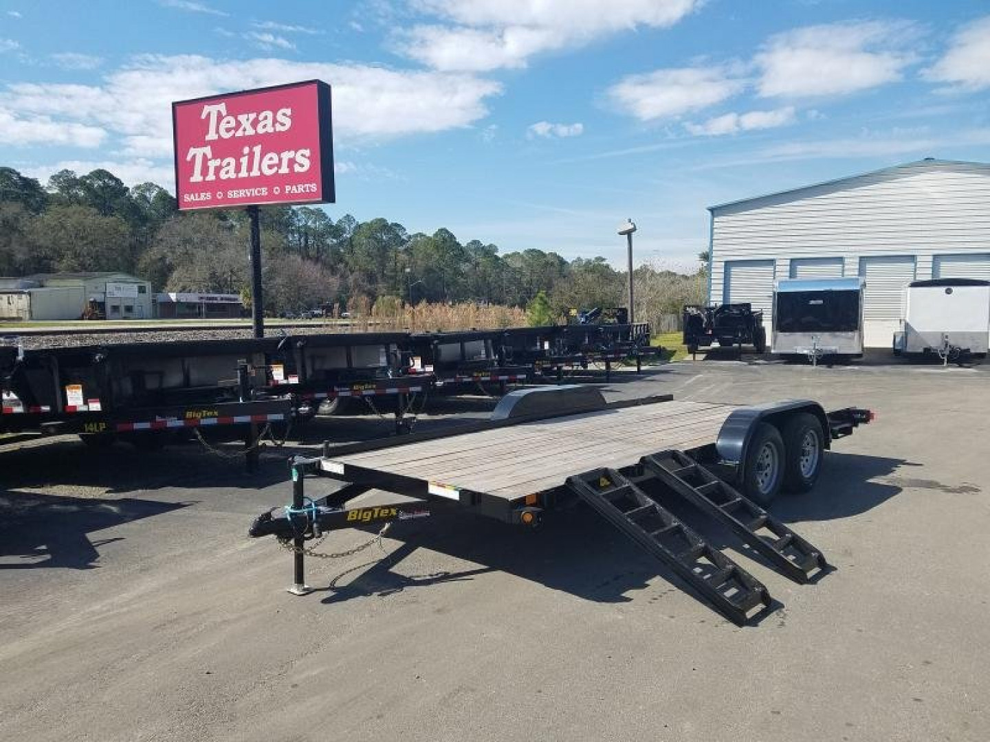 New 60EC-16BK BIG TEX 7' X 16' CAR HAULER W/ SLIDE OUT RAMPS F0R REAR OR SIDE LOAD