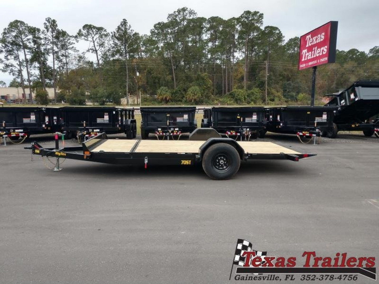 New 70ST-16BK BIG TEX 7' X 16' SINGLE AXLE EQUIPMENT TRAILER