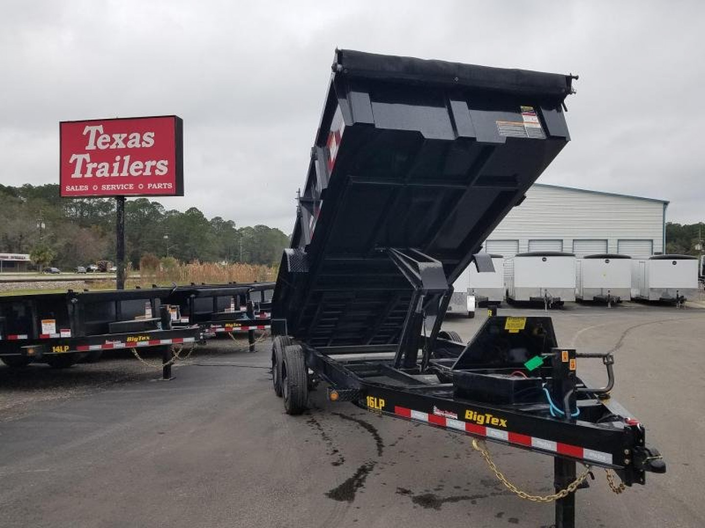 New 16LP-166SIRPD BIG TEX 7' X 16' DUMP TRAILER W/ 2' SIDES