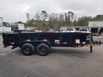 New 16LP-166SIRPD BIG TEX 7' X 16' DUMP TRAILER W/ 2' SIDES
