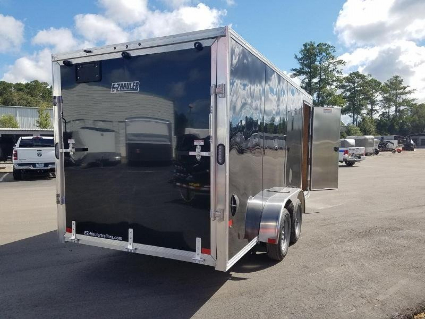 New EZEC7X16- IF E-Z HAULER 7' X 16' ALL ALUMINUM FRAME ENCLOSED CARGO TRAILER W/ REAR RAMP DOOR & SIDE DOOR