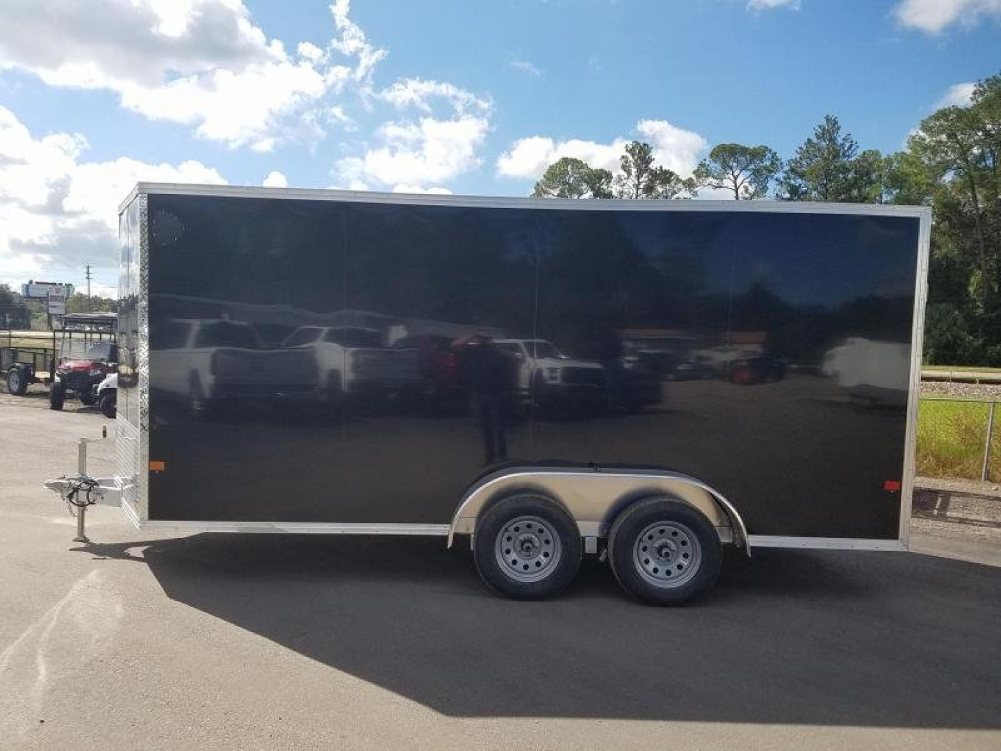 New EZEC7X16- IF E-Z HAULER 7' X 16' ALL ALUMINUM FRAME ENCLOSED CARGO TRAILER W/ REAR RAMP DOOR & SIDE DOOR