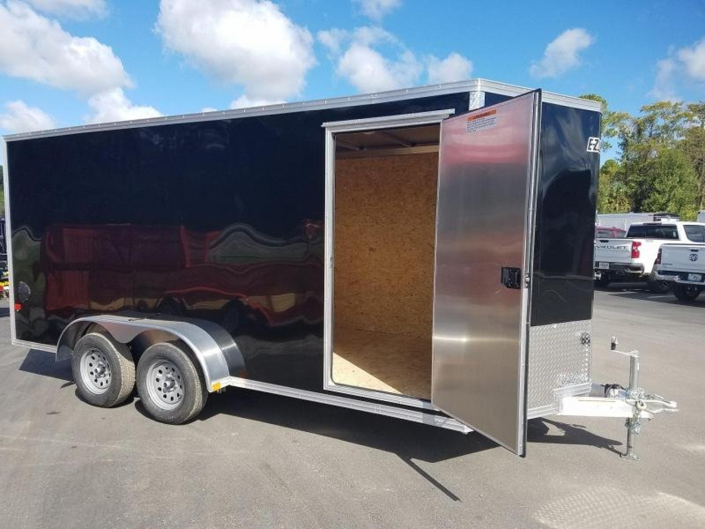 New EZEC7X16- IF E-Z HAULER 7' X 16' ALL ALUMINUM FRAME ENCLOSED CARGO TRAILER W/ REAR RAMP DOOR & SIDE DOOR