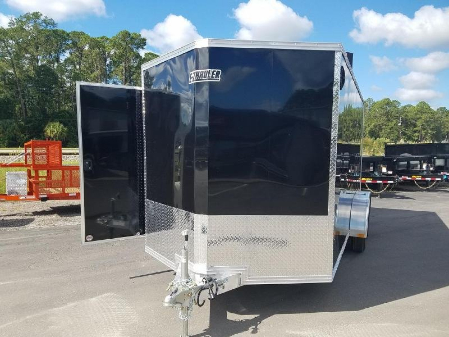 New EZEC7X16- IF E-Z HAULER 7' X 16' ALL ALUMINUM FRAME ENCLOSED CARGO TRAILER W/ REAR RAMP DOOR & SIDE DOOR