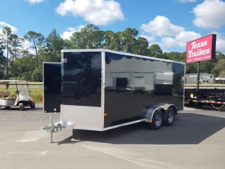New EZEC7X16- IF E-Z HAULER 7' X 16' ALL ALUMINUM FRAME ENCLOSED CARGO TRAILER W/ REAR RAMP DOOR & SIDE DOOR