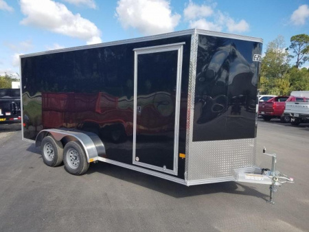 New EZEC7X16- IF E-Z HAULER 7' X 16' ALL ALUMINUM FRAME ENCLOSED CARGO TRAILER W/ REAR RAMP DOOR & SIDE DOOR