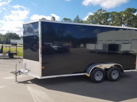New EZEC7X16- IF E-Z HAULER 7' X 16' ALL ALUMINUM FRAME ENCLOSED CARGO TRAILER W/ REAR RAMP DOOR & SIDE DOOR