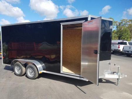 New EZEC7X16- IF E-Z HAULER 7' X 16' ALL ALUMINUM FRAME ENCLOSED CARGO TRAILER W/ REAR RAMP DOOR & SIDE DOOR