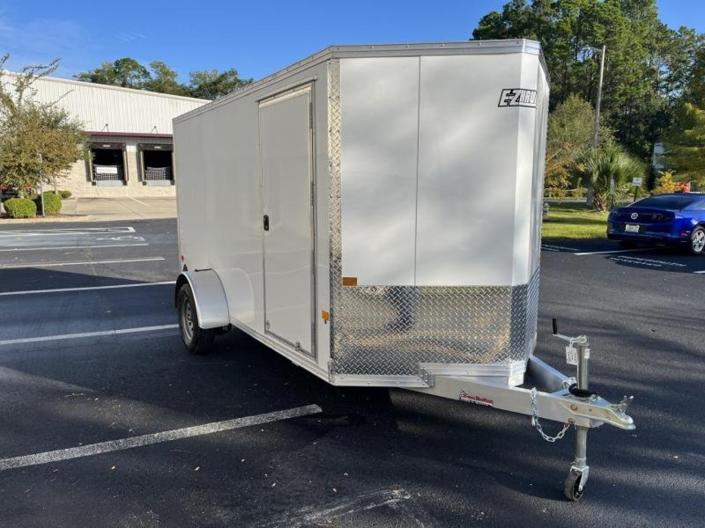 New EZEC6X12 SA-IF E-ZHAULER 6' X 12' ALL ALUMINUM FRAME ENCLOSED CARGO TRAILER W/ REAR RAMP DOOR & SIDE DOOR