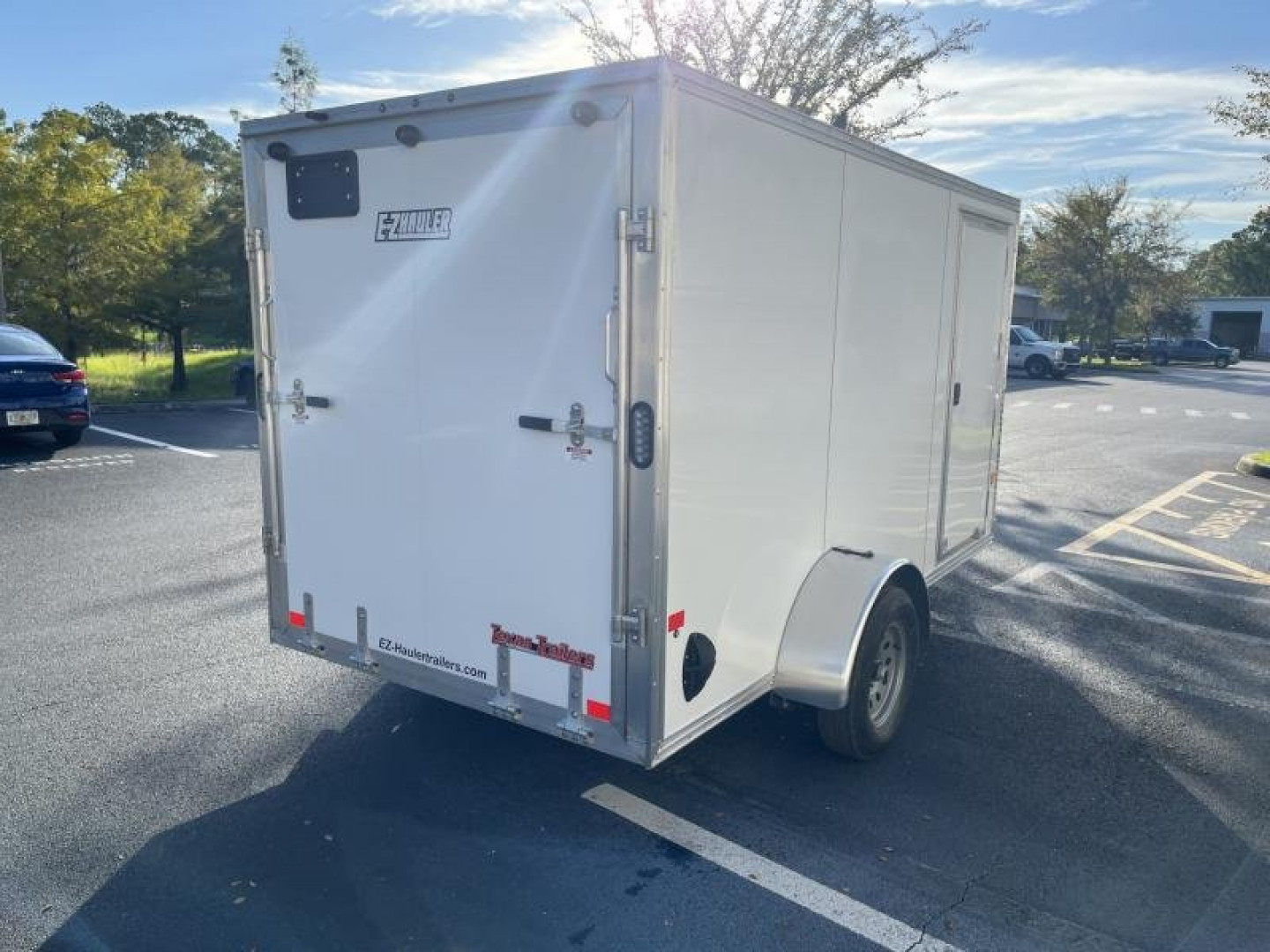 New EZEC6X12 SA-IF E-ZHAULER 6' X 12' ALL ALUMINUM FRAME ENCLOSED CARGO TRAILER W/ REAR RAMP DOOR & SIDE DOOR