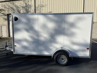New EZEC6X12 SA-IF E-ZHAULER 6' X 12' ALL ALUMINUM FRAME ENCLOSED CARGO TRAILER W/ REAR RAMP DOOR & SIDE DOOR