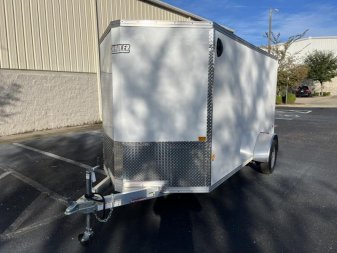 New EZEC6X12 SA-IF E-ZHAULER 6' X 12' ALL ALUMINUM FRAME ENCLOSED CARGO TRAILER W/ REAR RAMP DOOR & SIDE DOOR