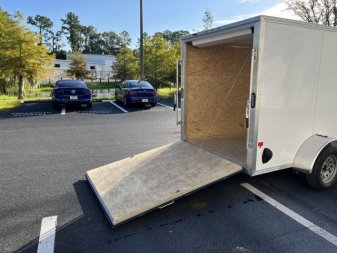 New EZEC6X12 SA-IF E-ZHAULER 6' X 12' ALL ALUMINUM FRAME ENCLOSED CARGO TRAILER W/ REAR RAMP DOOR & SIDE DOOR