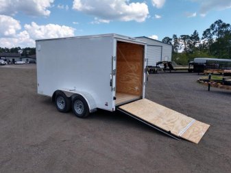 New GANS612TA2 CARGO MATE 6' X 12' ENCLOSED CARGO TRAILER W/ REAR RAMP DOOR & SIDE DOOR