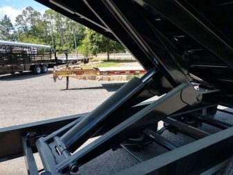 New 25DU-20BK8SIR BIG TEX 8' X 20' DUAL TANDEM GOOSENECK DUMP TRAILER W/ ROLLER ARM TARP ASSEMBLY