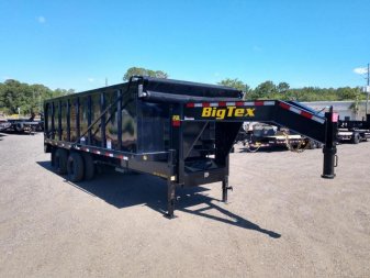 New 25DU-20BK8SIR BIG TEX 8' X 20' DUAL TANDEM GOOSENECK DUMP TRAILER W/ ROLLER ARM TARP ASSEMBLY