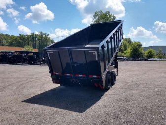 New 25DU-20BK8SIR BIG TEX 8' X 20' DUAL TANDEM GOOSENECK DUMP TRAILER W/ ROLLER ARM TARP ASSEMBLY