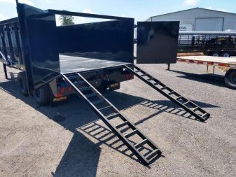 New 25DU-20BK8SIR BIG TEX 8' X 20' DUAL TANDEM GOOSENECK DUMP TRAILER W/ ROLLER ARM TARP ASSEMBLY
