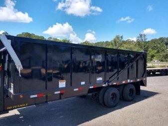 New 25DU-20BK8SIR BIG TEX 8' X 20' DUAL TANDEM GOOSENECK DUMP TRAILER W/ ROLLER ARM TARP ASSEMBLY