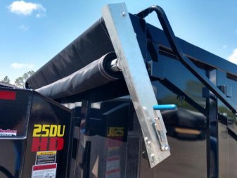 New 25DU-20BK8SIR BIG TEX 8' X 20' DUAL TANDEM GOOSENECK DUMP TRAILER W/ ROLLER ARM TARP ASSEMBLY