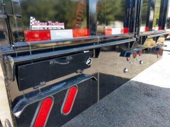 New 25DU-20BK8SIR BIG TEX 8' X 20' DUAL TANDEM GOOSENECK DUMP TRAILER W/ ROLLER ARM TARP ASSEMBLY