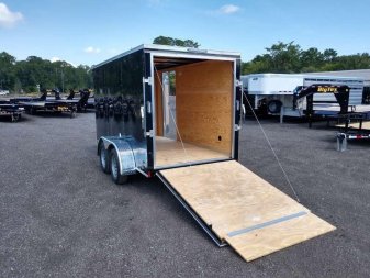 New GANS612TA2 CARGO MATE 6' X 12' ENCLOSED CARGO TRAILER W/ REAR RAMP DOOR & SIDE DOOR