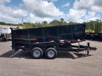 New 14LP-16BK6-P4 BIG TEX 7' X 16' DUMP TRAILER W/ TARP & 4' SIDES