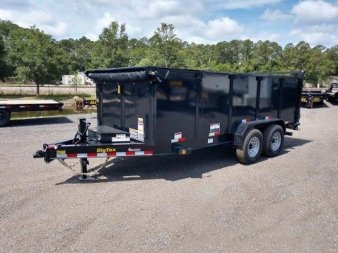 New 14LP-16BK6-P4 BIG TEX 7' X 16' DUMP TRAILER W/ TARP & 4' SIDES