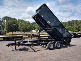 New 14LP-16BK6-P4 BIG TEX 7' X 16' DUMP TRAILER W/ TARP & 4' SIDES