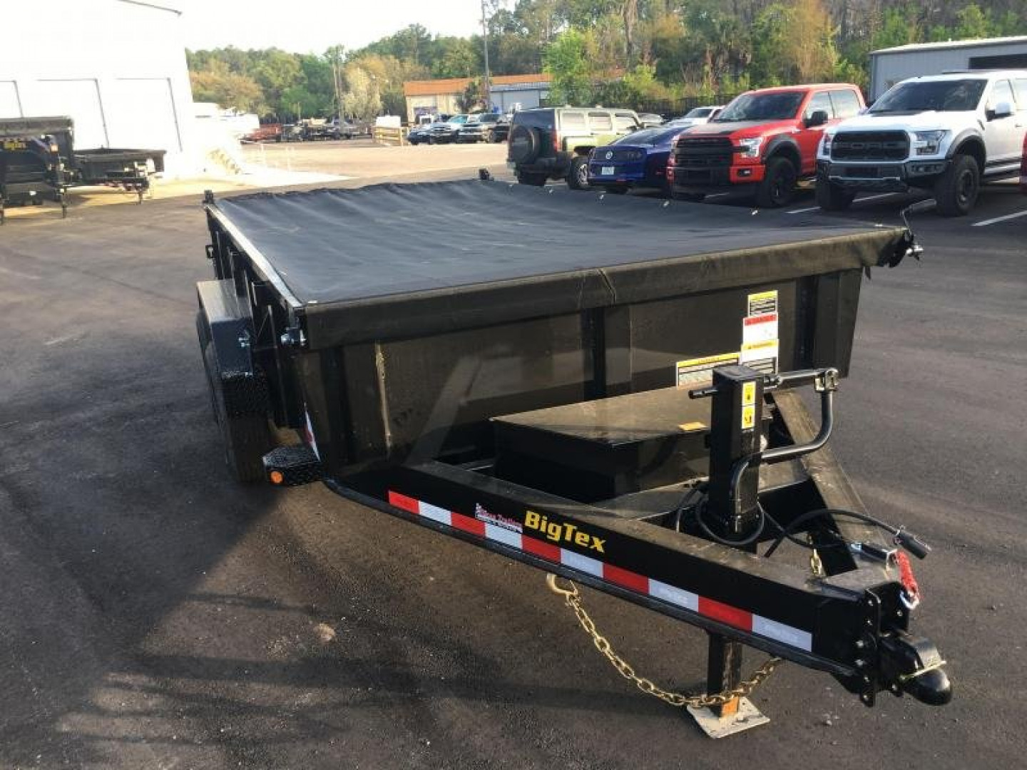 New 14LP-14 BIG TEX 7' X 14' DUMP TRAILER W/ TARP & COMBO REAR GATE W/ 6' SLIDE IN RAMPS