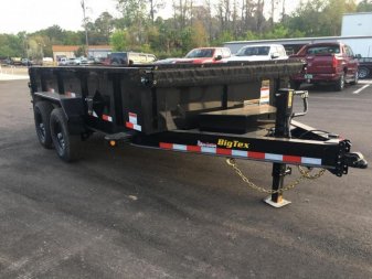New 14LP-14 BIG TEX 7' X 14' DUMP TRAILER W/ TARP & COMBO REAR GATE W/ 6' SLIDE IN RAMPS