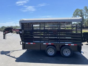 New ST1270G TEXAS TRAILERS 12' GOOSENECK STOCK TRAILER