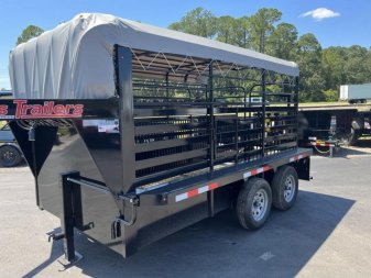 New ST1270G TEXAS TRAILERS 12' GOOSENECK STOCK TRAILER