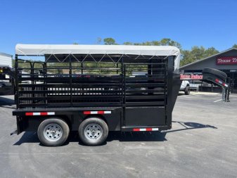 New ST1270G TEXAS TRAILERS 12' GOOSENECK STOCK TRAILER