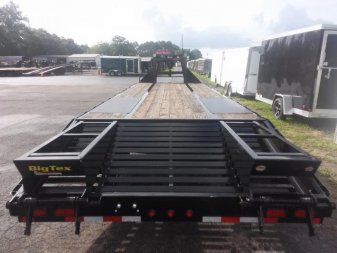 New 22GN-25D5A-FRBK BIG TEX 8.5' X 25' GOOSENECK DUAL TANDEM FLATBED W/ 5' FOLD UP RAMPS & FREE SPARE TIRE
