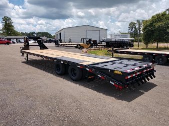 New 22GN-25D5A-MRBK BIG TEX 8.5' X 25' GOOSENECK DUAL TANDEM FLAT BED W/ MEGA RAMPS & FREE SPARE TIRE