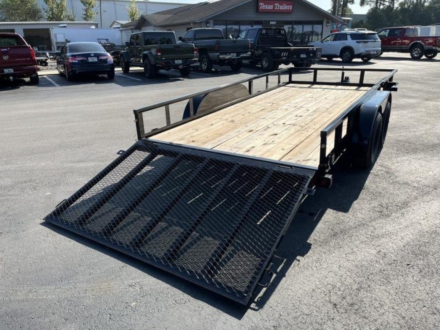New 70PI-16BK4RG BIG TEX 7' X 16' PIPE UTILITY TRAILER W/ TAILGATE AND BRAKES ON ONE AXLES