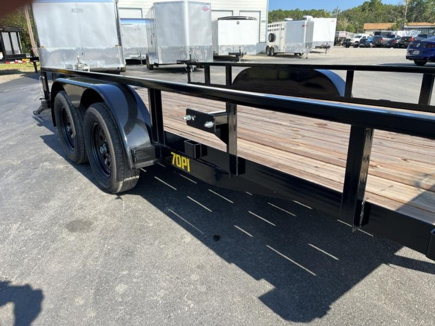New 70PI-16BK4RG BIG TEX 7' X 16' PIPE UTILITY TRAILER W/ TAILGATE AND BRAKES ON ONE AXLES